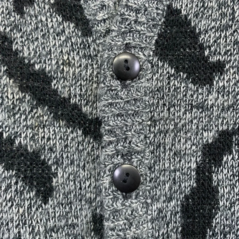 Vintage Le Tigre Sweater Vest Medium Gray Black Acrylic 80s 90s Geometric USA - Picture 4 of 11